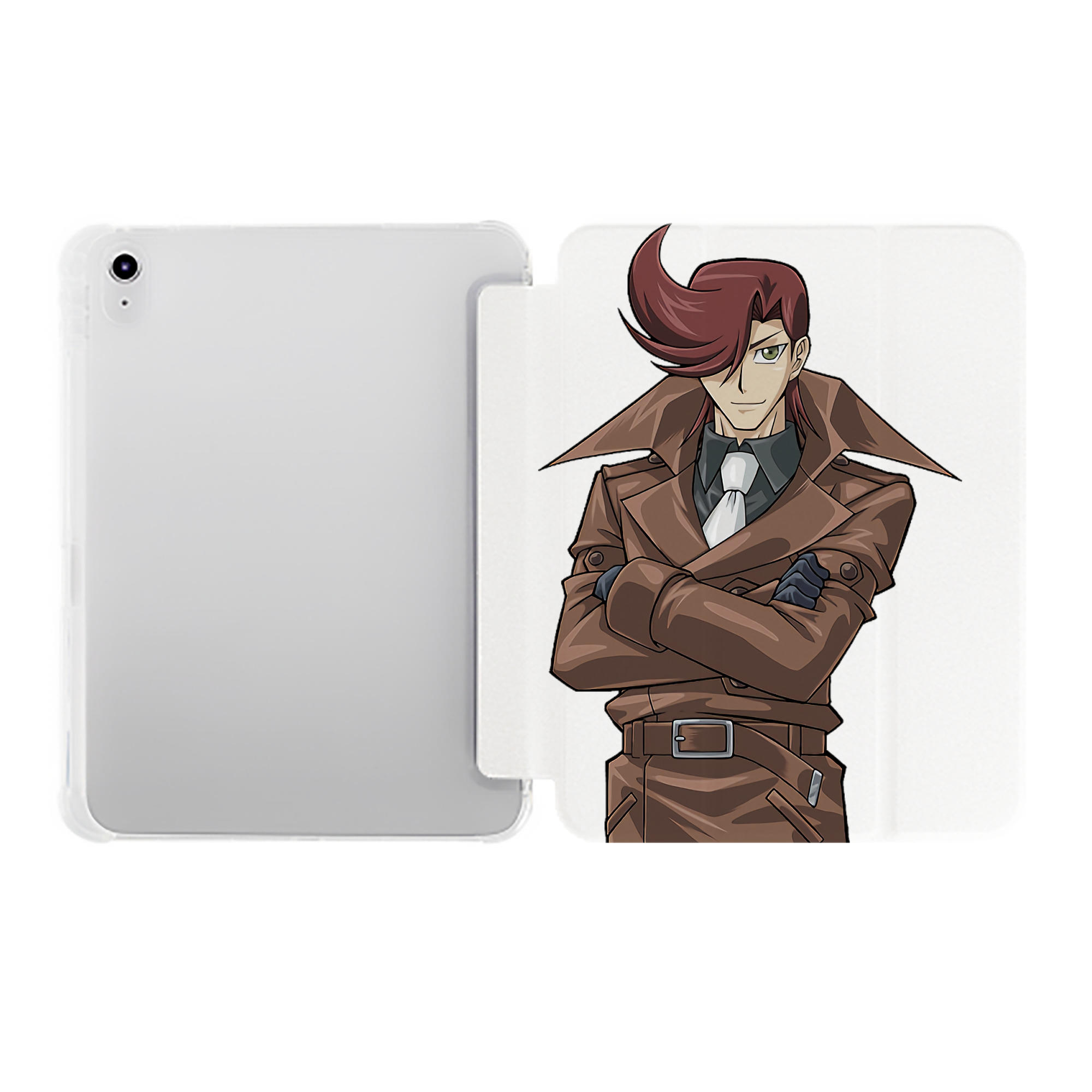 （画像用） 遊☆戯☆王 Yu-Gi-Oh! IPad ケース ペン収納付き 三つ折りスタンド PUレザー×シリコン 対応機種9.5/10.5/10.9インチ